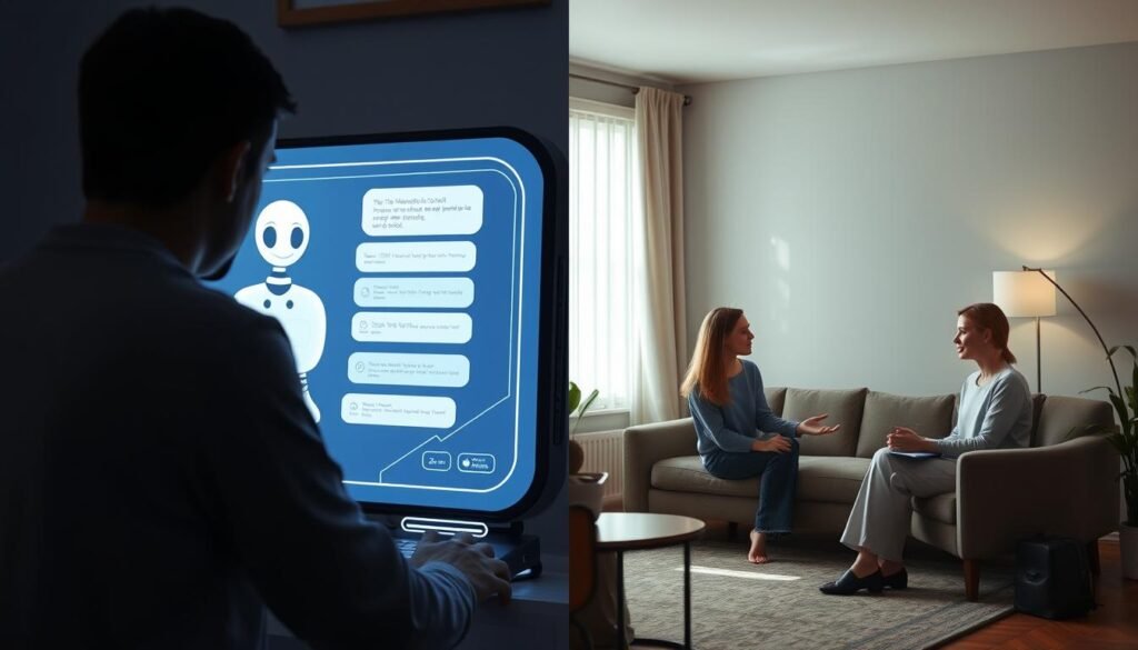 A-digital-therapy-scene-depicting-a-person-interacting-with-an-AI-chatbot-on-a-futuristic-1024x585 AI Chatbots: Innovative Tools for Managing Depression