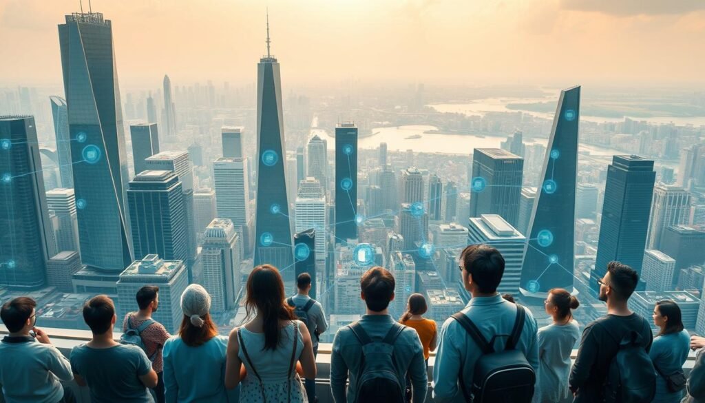 A-panoramic-view-of-a-futuristic-cityscape-with-towering-skyscrapers-and-bustling-streets.-In--1024x585 AI Therapy Chatbots: Your Digital Mental Health Companion