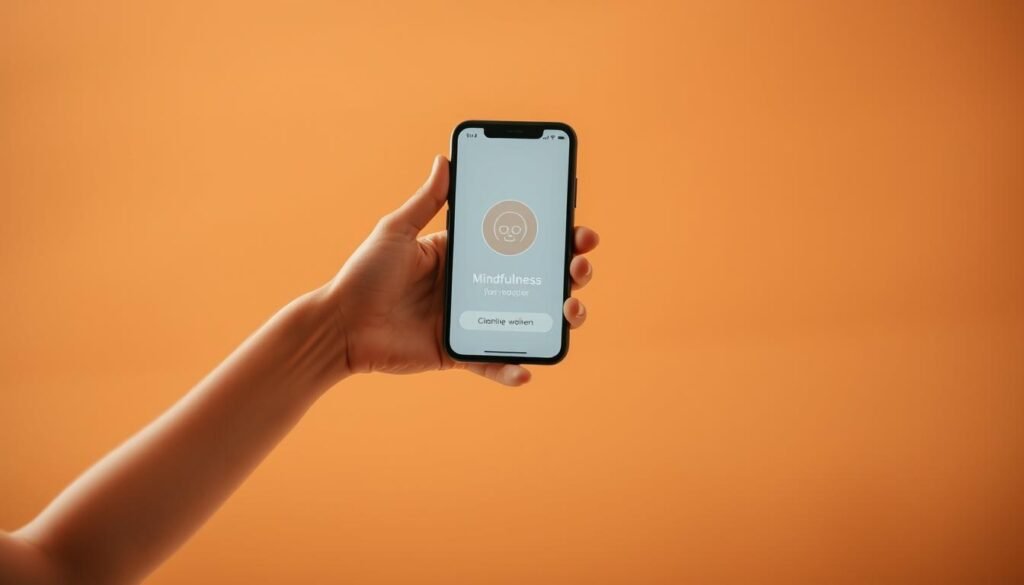 A-serene-and-minimalist-scene-featuring-a-hand-holding-a-smartphone-with-a-mindfulness-app-open-1024x585 AI Mindfulness Apps: Achieve Inner Peace with Technology