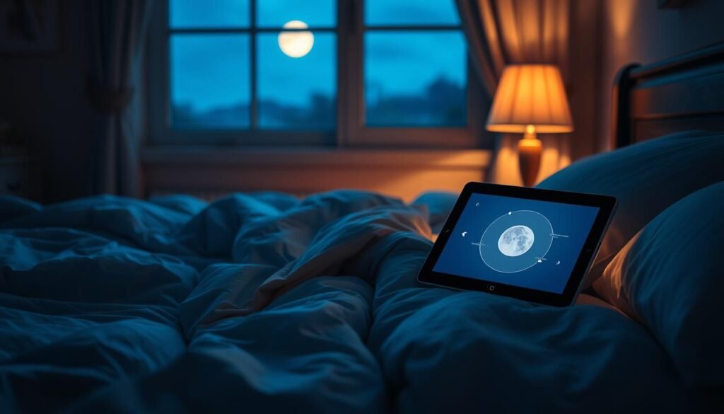 A-serene-dimly-lit-bedroom-scene-featuring-a-sleep-mindfulness-app-interface-displayed-on-a-1024x585 Discover the Best Mindfulness Apps for Sleep