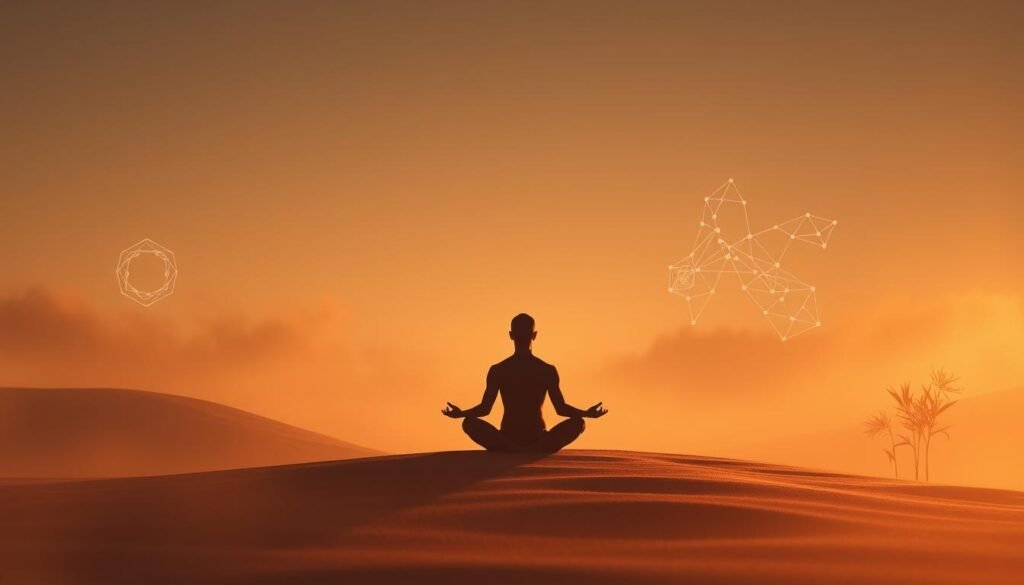 A-serene-minimalist-landscape-with-a-central-figure-meditating-in-a-lotus-position.-The-1024x585 How AI Can Help Reduce Anxiety Symptoms