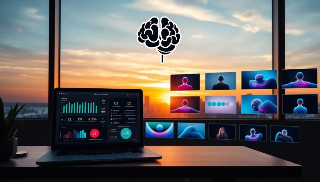 A-sleek-minimalist-office-setting-with-a-large-window-overlooking-a-serene-cityscape.-In-the-1024x585 Revolutionize Your Wellbeing with Virtual AI Therapy