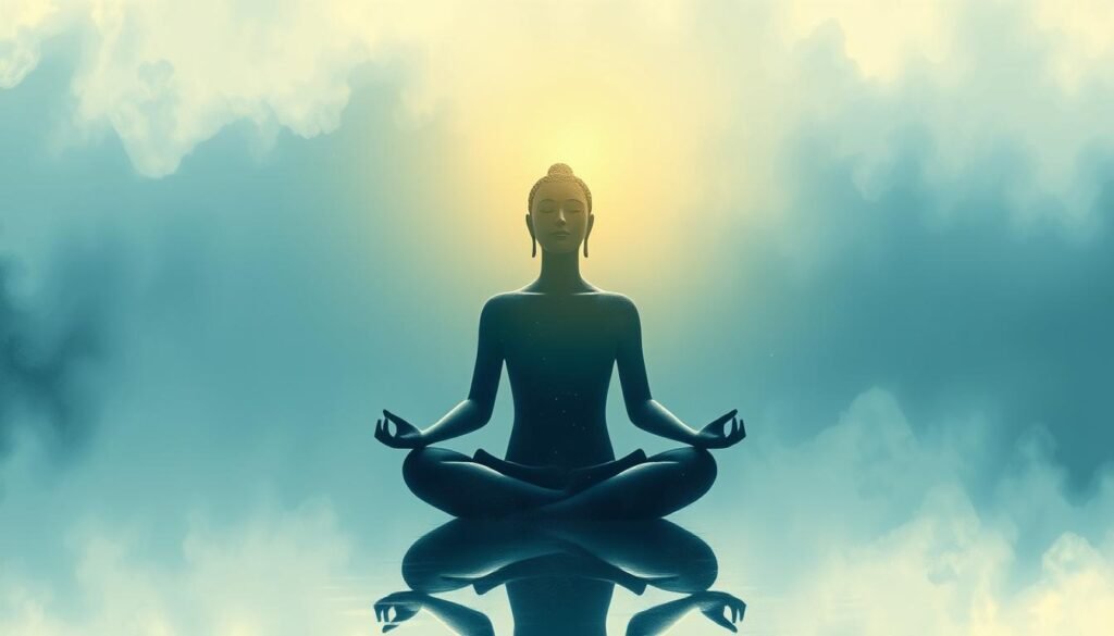 Generate-an-image-of-a-person-meditating-with-a-calm-background-and-a-subtle-AI-infused-glow-1024x585 AI and Mindfulness: Finding Balance in the Tech Era