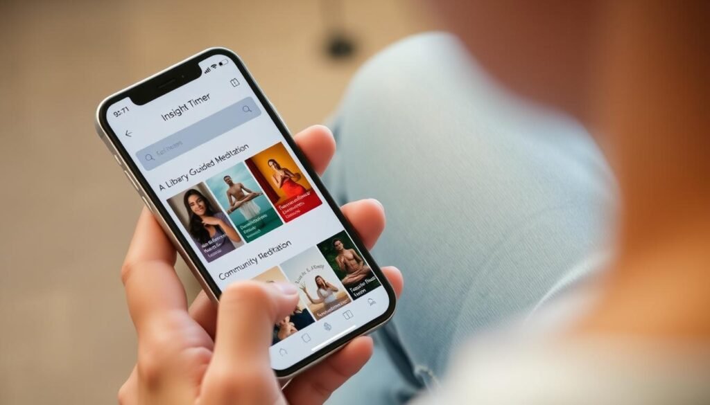 Generate-an-image-of-a-person-using-Insight-Timer-on-their-phone-with-a-vast-library-of-guided-1024x585 Discover the Leading AI Mindfulness Tools for Well-Being