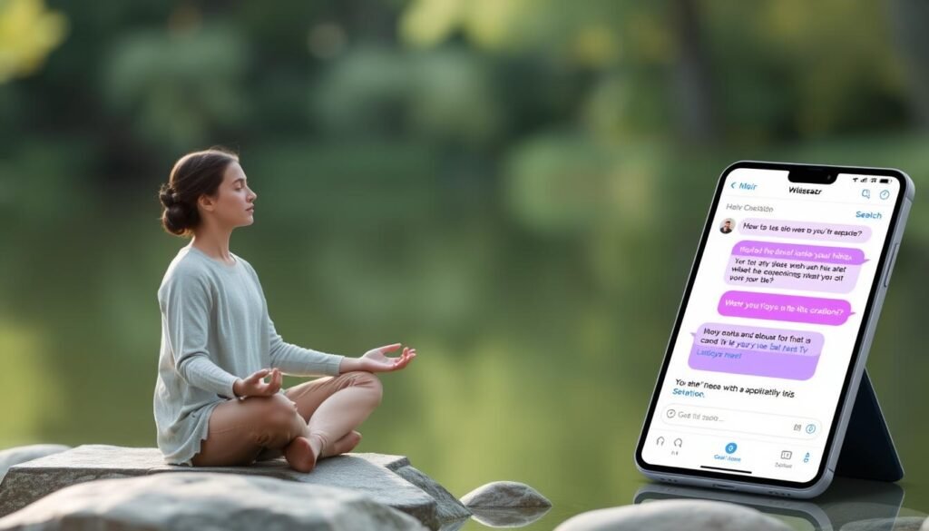 Generate-an-image-of-a-serene-environment-with-a-person-practicing-mindfulness-alongside-a-1024x585 AI Therapy Chatbots: Your Digital Mental Health Companion