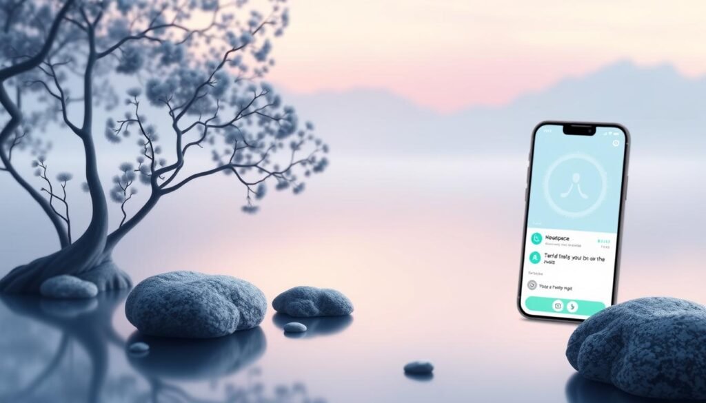 Generate-an-image-of-the-Headspace-app-interface-showcasing-a-serene-environment-1024x585 Discover the Best AI Meditation Tools