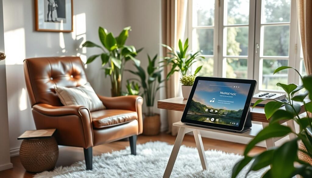 A-cozy-home-office-with-natural-lighting-soft-leather-armchair-and-a-fluffy-rug.-On-the-desk-1024x585 Stress-Busting Apps: Manage Anxiety with These Tools