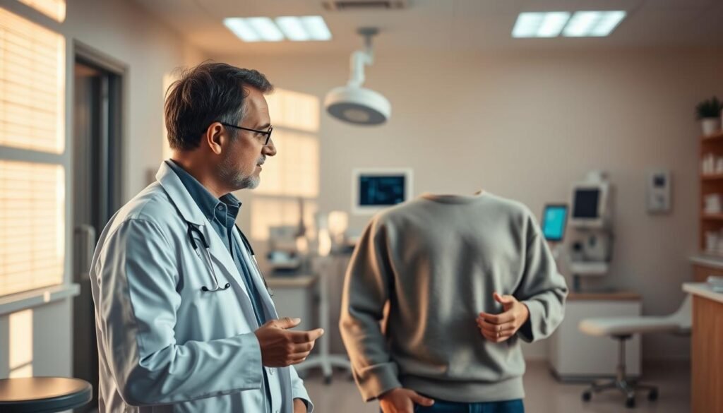 A-healthcare-clinic-interior-bathed-in-warm-natural-lighting.-In-the-foreground-a-doctor-and-1024x585 Navigating Mindful AI in Health