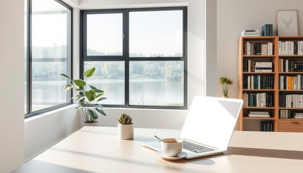A-serene-minimalist-office-setting-with-clean-lines-and-muted-tones.-In-the-foreground-a-desk-1024x585 AI Solutions to Manage Stress and Anxiety