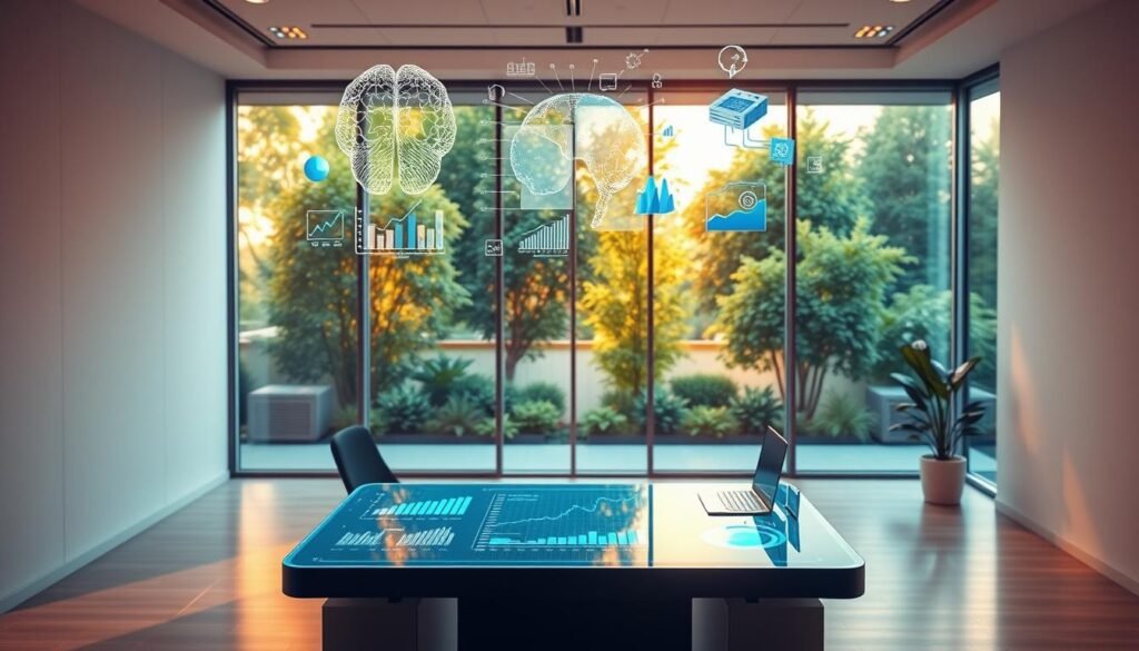 A-sleek-and-minimalist-office-setting-with-floor-to-ceiling-windows-bathed-in-warm-natural-1024x585 AI-Powered Solutions to Reduce Stress and Boost Productivity