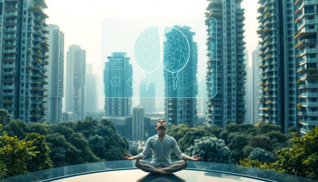 A-sleek-holographic-mental-health-monitoring-device-hovers-above-a-serene-futuristic-1024x585 Top AI Tools for Natural Mental Health Support