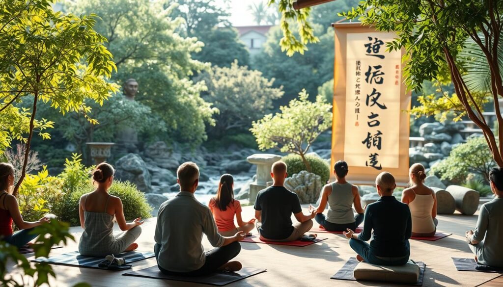 A-tranquil-scene-of-a-guided-mindfulness-program-unfolds-with-a-serene-zen-garden-as-the-1024x585 Stress-Busting Apps: Manage Anxiety with These Tools