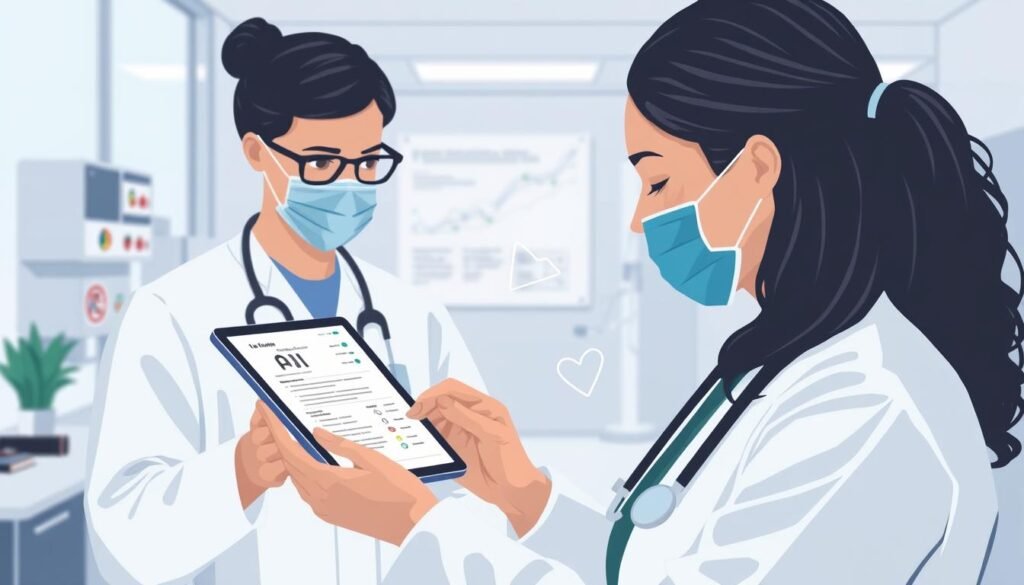 Image-of-a-clinician-using-AI-powered-documentation-software-on-a-tablet-1024x585 Can AI Help Reduce Clinician Burnout?
