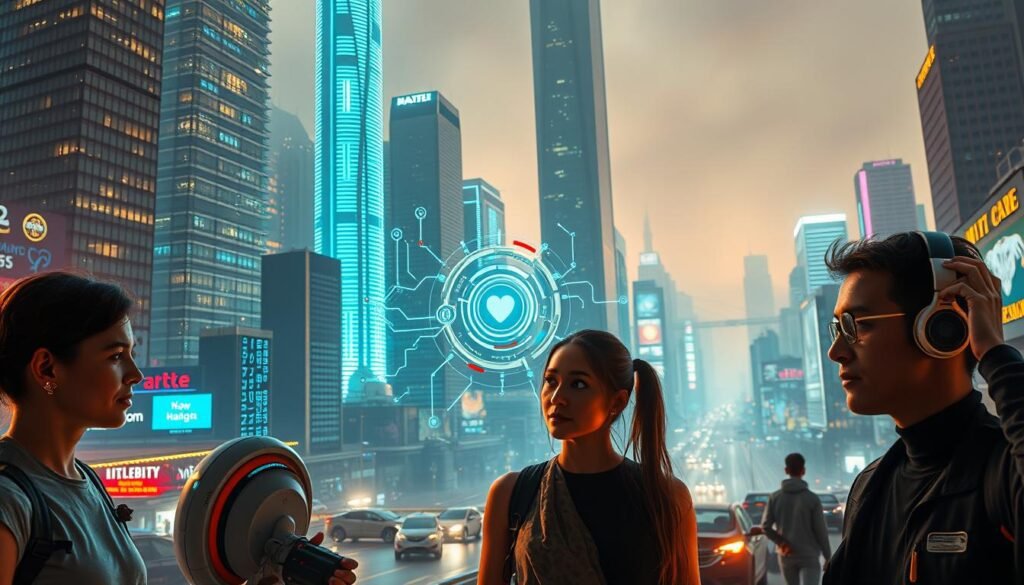 A-futuristic-cityscape-where-gleaming-skyscrapers-and-autonomous-vehicles-coexist-with-1024x585 How AI is Revolutionizing Personal Wellness and Self-Care