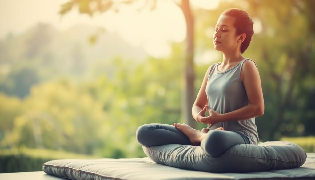 A-serene-meditation-scene-with-a-person-sitting-in-a-comfortable-lotus-position-on-a-soft-gray--1024x585 Discover Mindfulness: Our AI Meditation App