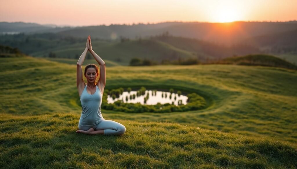 A-serene-morning-scene-of-a-person-performing-yoga-poses-on-a-grassy-hill-with-the-sun-just-1024x585 Start Your Day Right: An AI Morning Routine for Productivity