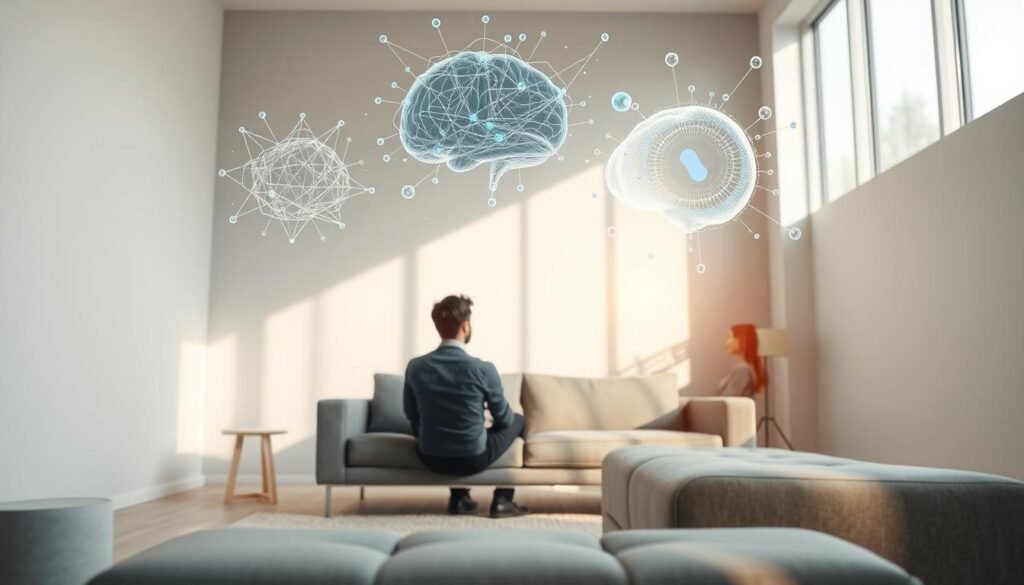A-serene-well-lit-therapy-room-with-a-modern-minimalist-aesthetic.-In-the-foreground-a-1024x585 AI Mental Wellness Tools: Elevate Your Well-Being