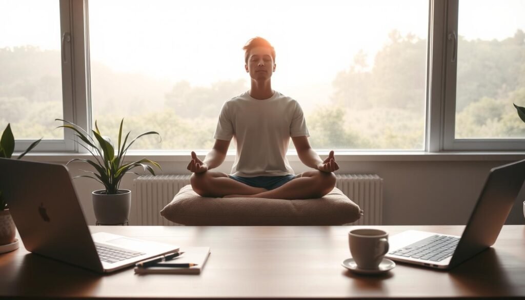 A-tranquil-workspace-illuminated-by-soft-diffused-natural-light-streaming-through-large-1024x585 Mindful Tech: Harnessing Technology for a Calmer Life