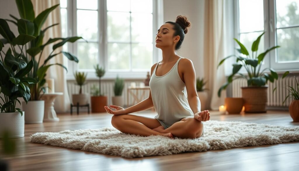 Peaceful-morning-routine-in-a-serene-home-setting.-A-person-sitting-cross-legged-on-a-plush-1024x585 How to Build a Mindful Morning Routine Powered by AI
