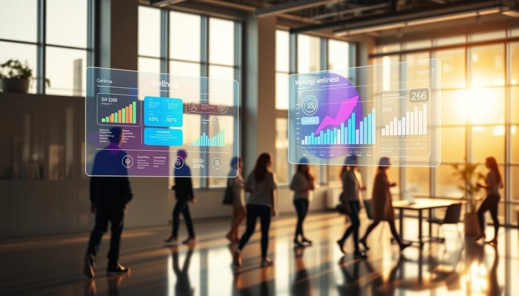 Personalized-wellness-plans-displayed-on-modern-holographic-interfaces-floating-above-a-1024x585 Corporate Wellness AI: Revolutionize Employee Health